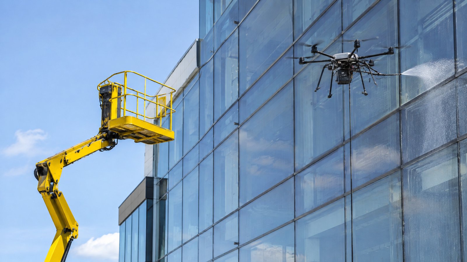Drone photo illustrating: Drone vs Boom Lift vs Rope Access: Cost and Safety