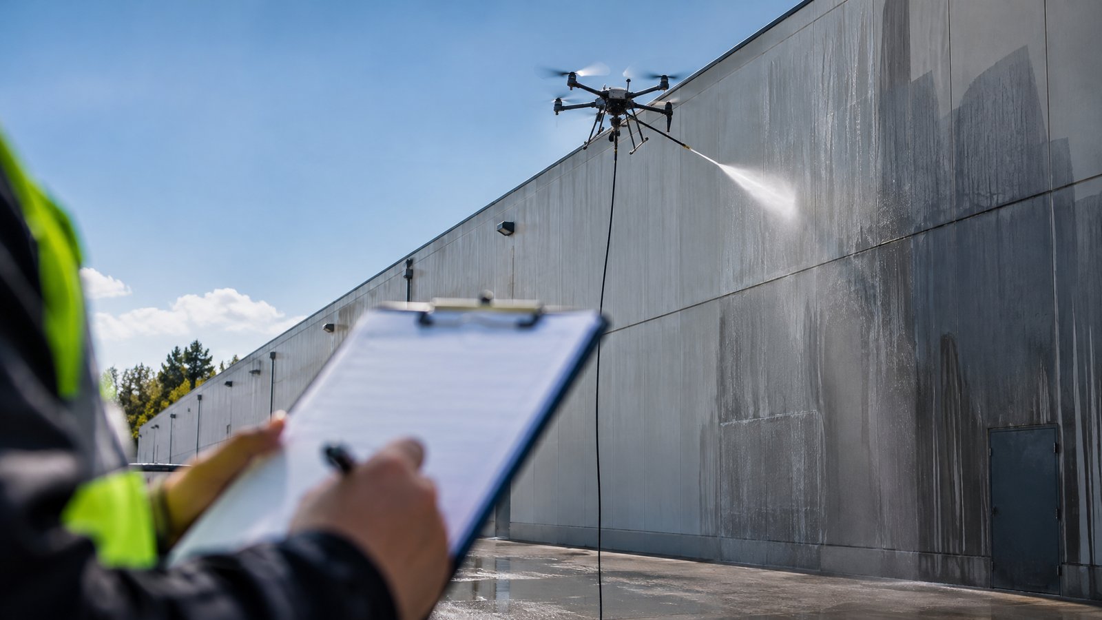 Drone photo illustrating: How Much Does Drone Pressure Washing Cost?
